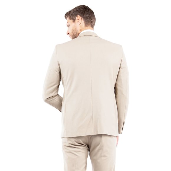 NEW 4-Way Stretch 3-Piece Men's Suit, Tan - Picture 4 of 9